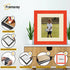 Square Size Red Picture Frame With Ivory Mount