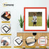 Square Size Thin Matt Red Picture Frames With White Mount