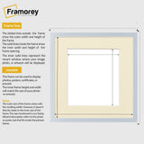 Square Size Thin Matt Light Grey Picture Frames With Ivory Mount