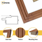 Step Style Square Size Walnut Picture Frame With White Mount