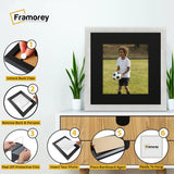 Square Picture Frame White Glitter Sparkle Photo Frames With Black Mount