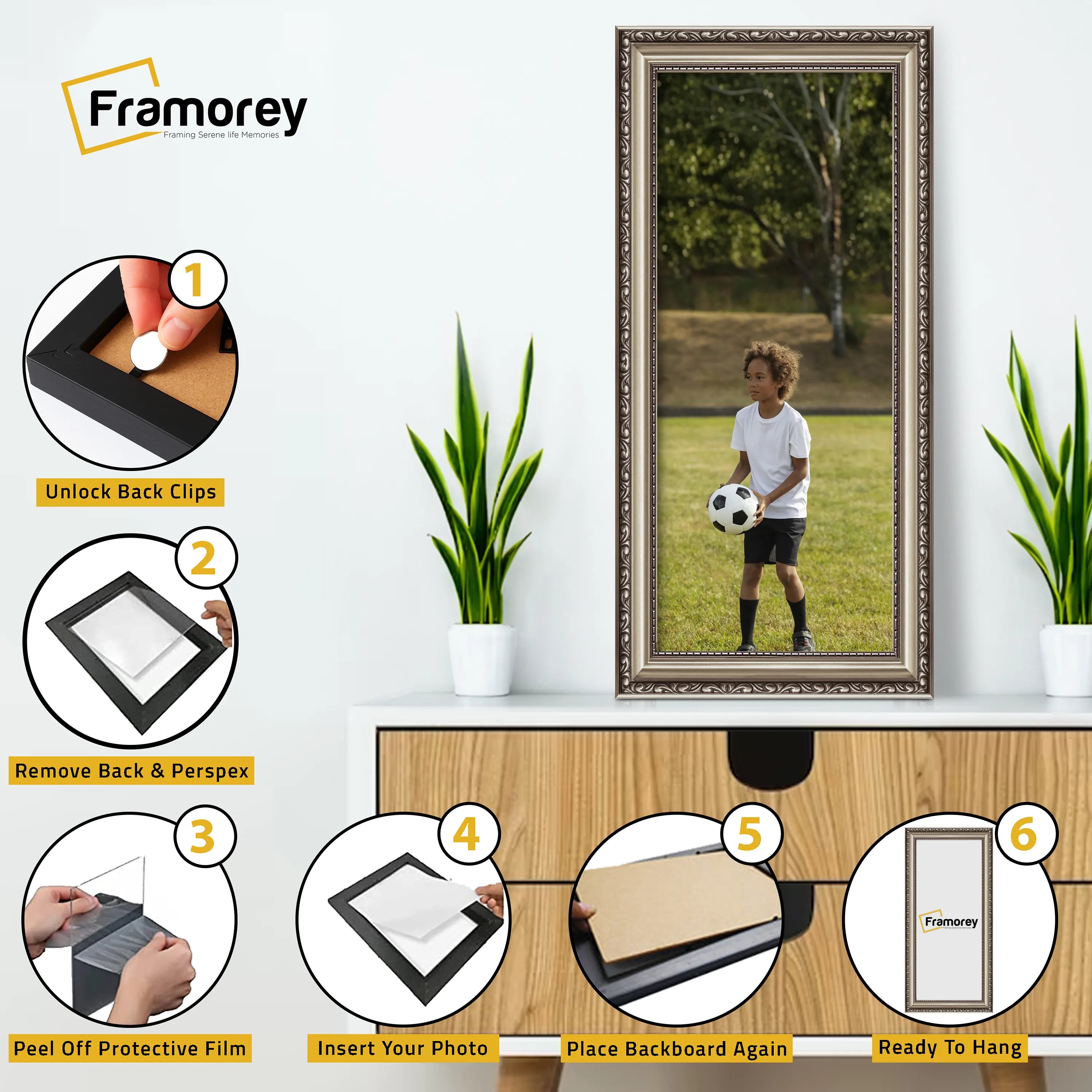 Shabby Chic Effect Panoramic Style Gun Metal Photo Frame Picture Frame