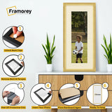 Panoramic Size Glitter Sparkle Gold Photo Frames With Ivory Mount