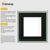 Square Size Thin Matt Green Picture Frames With Black Mount