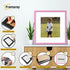 Square Size Thin Matt Pink Picture Frames With White Mount