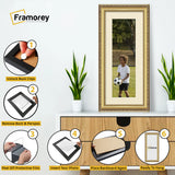 Panoramic Size Gold Picture Frame Shabby Wall Frames With Ivory Mount