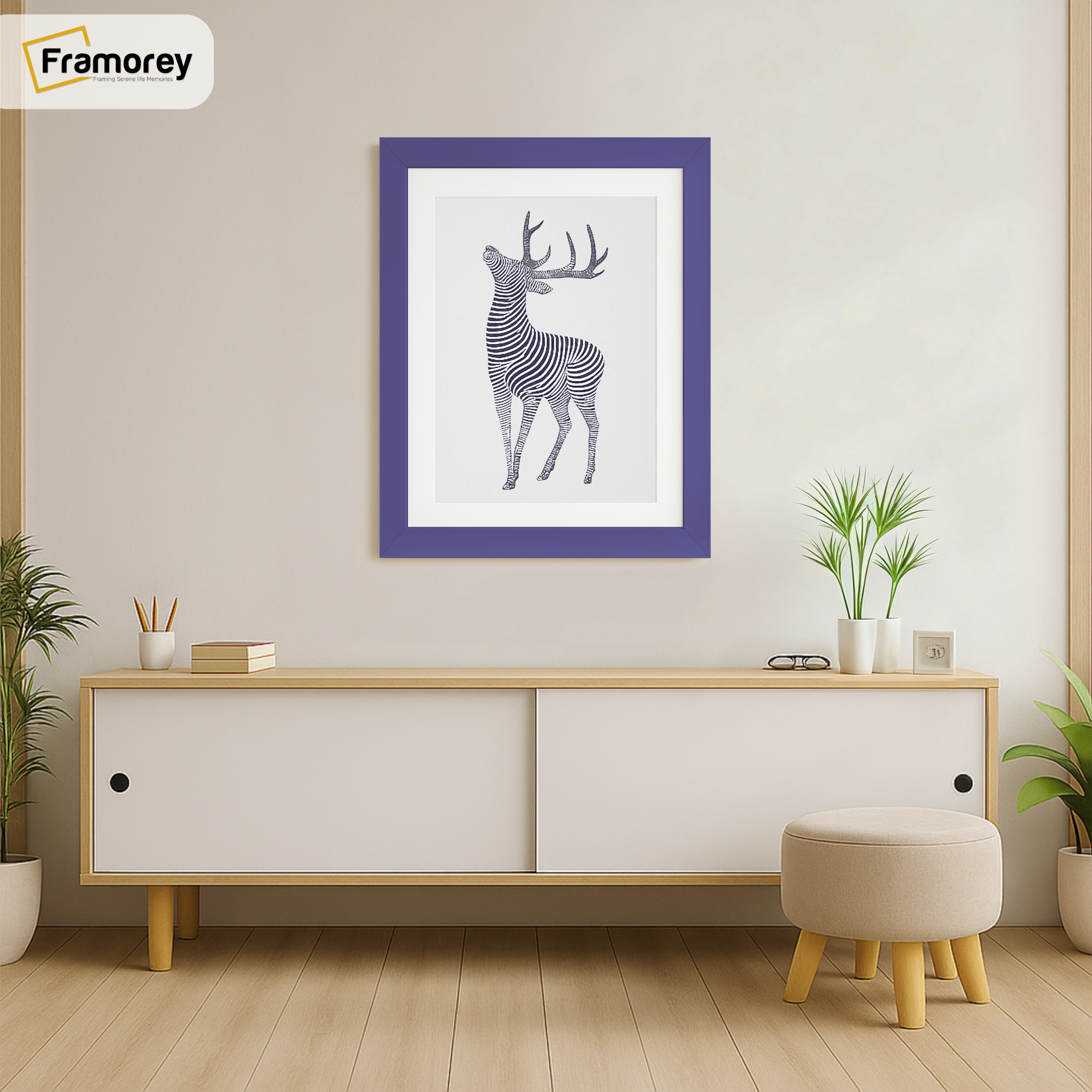 Purple Picture Frame With White Mount