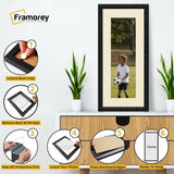 Panoramic Size Glitter Sparkle Black Photo Frames With Ivory Mount