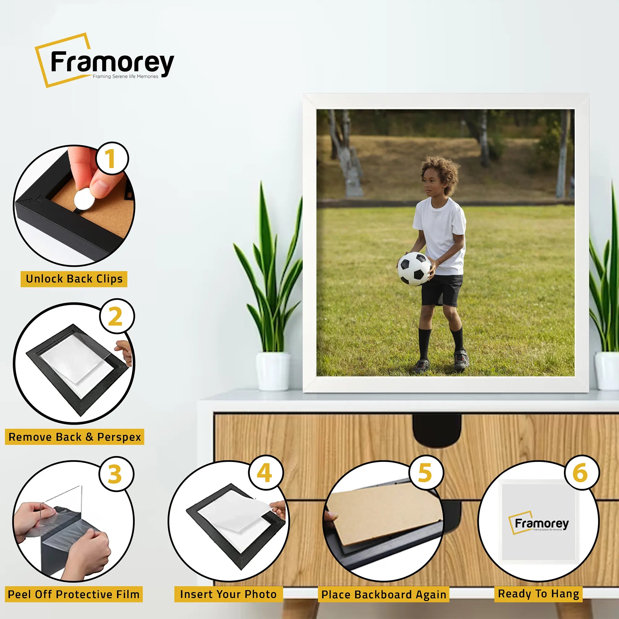 Square Size Thin Matt White Picture Frame Poster Frames