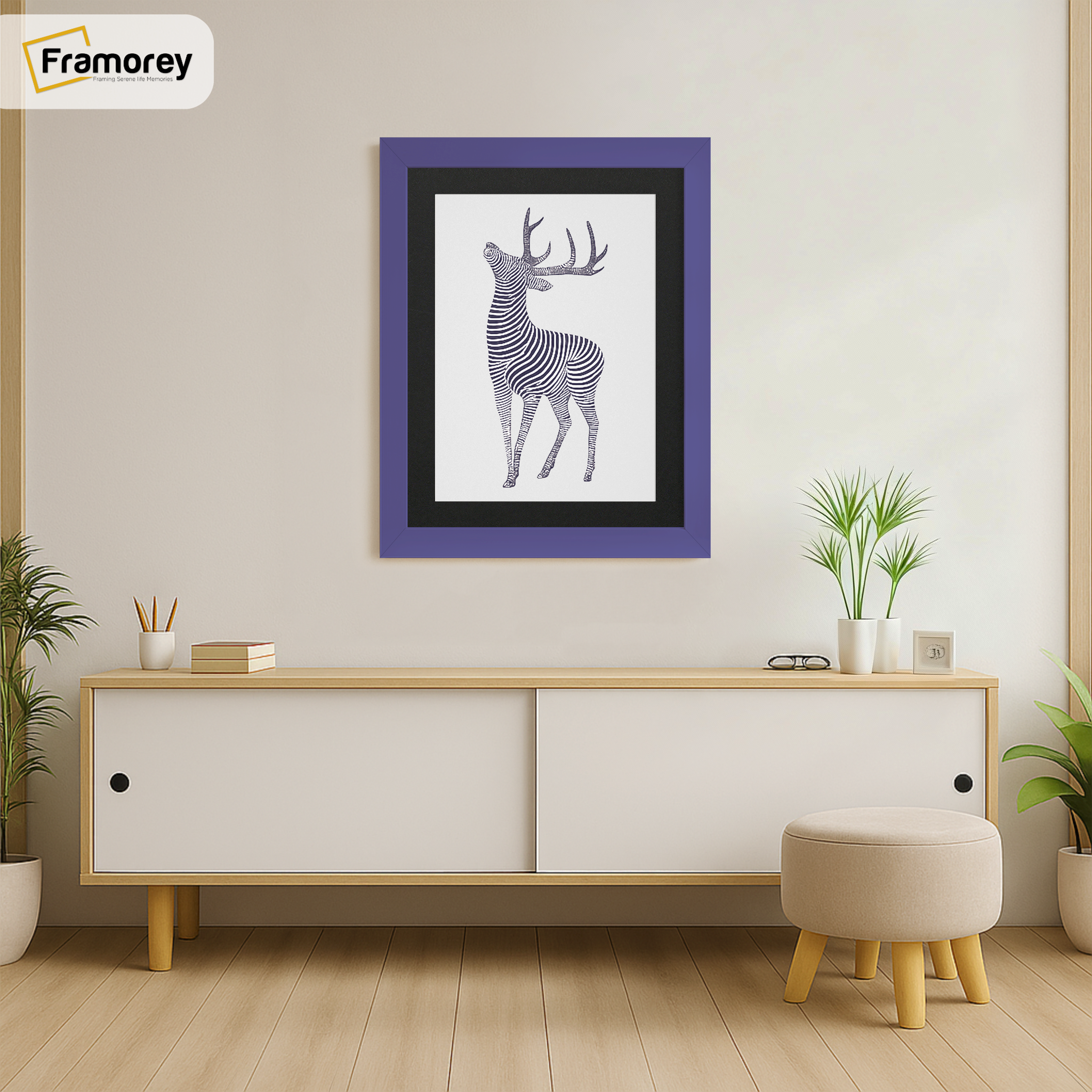 Purple Picture Frame with Black Mount