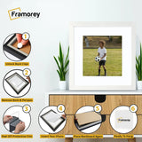 Flat Square Size White Photo Frame Wall Art Frame With White Mount