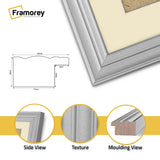 Antique Style Panoramic Silver Picture Frame With Ivory Mount