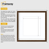 Square Size Thin Matt Walnut Picture Frames With White Mount