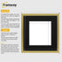 Square Size Gold Thin Matt  Photo Frames With Black Mount