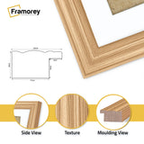 Antique Style Panoramic Oak Picture Frame Wall Art With White Mount