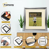 Square Size Silver Oslo Photo Frames Wall Art Frames With Ivory Mount