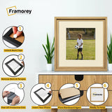 Square Size Oak Oslo Photo Frames Wall Art Frames With Ivory Mount
