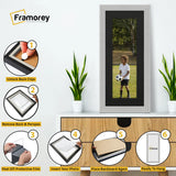 Panoramic Step Style Grey Photo Frame With Black Mount