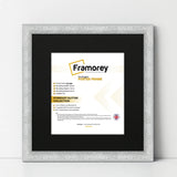 Square Size Picture Frame Silver Glitter Sparkle Photo Frames With Black Mount