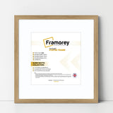 Square Size Thin Matt Oak Picture Frames With White Mount
