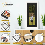 Panoramic Step Style White Photo Frame With Black Mount