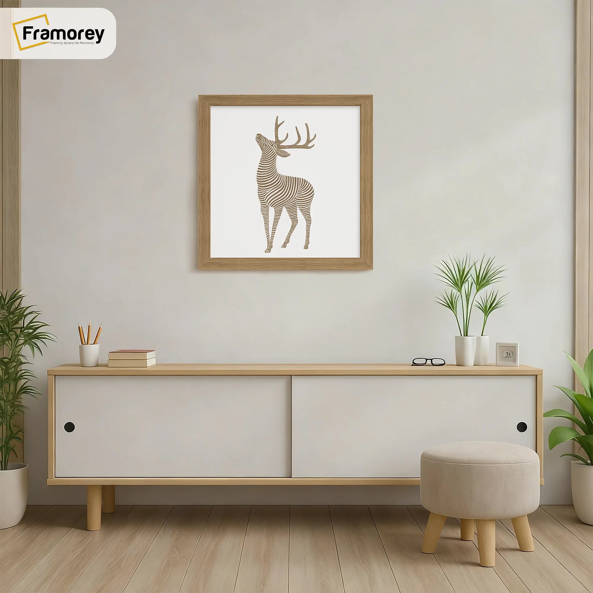 Square Size Thin Matt Oak Picture Frame Poster Frames