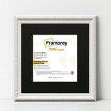 Square Size White Shabby Picture Frame With Black Mount
