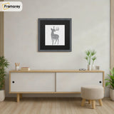 Square Size Dark Grey Thin Matt Picture Frames With Black Mount