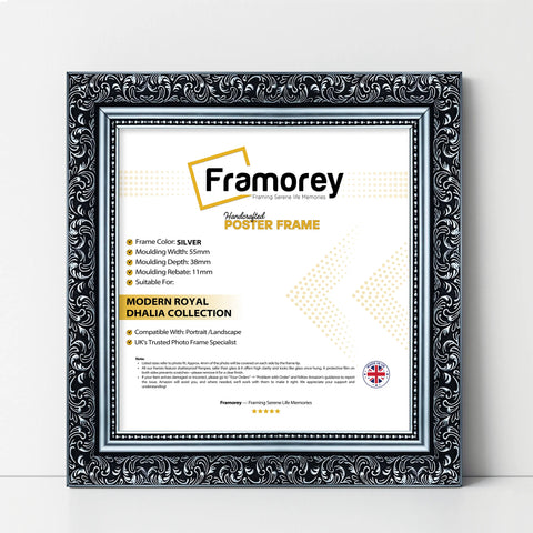Square Size Photo Frames Silver Picture Frame Dahlia Wall Art Frame