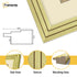 Step Style Square Size Gold Picture Frame With Ivory Mount