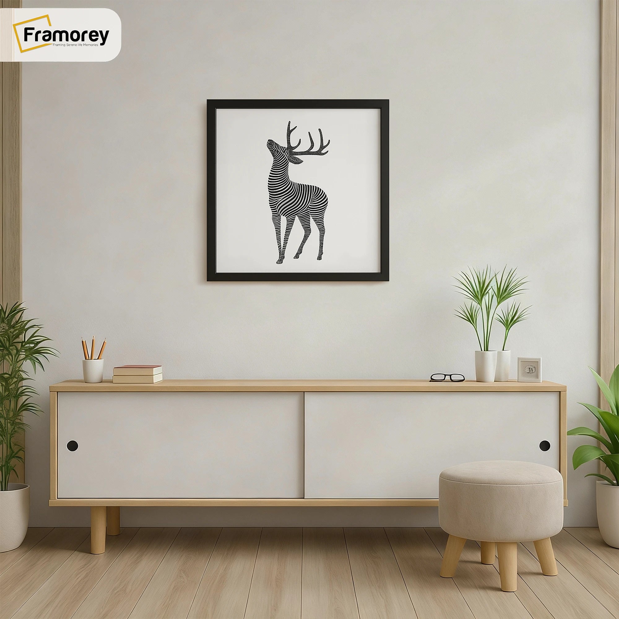 Square Size Black Picture Frames with Thin Matt Poster Frames