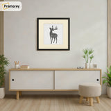 Square Size Thin Matt Black Picture Frames with Ivory Mount