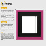 Antique Style Square Size Pink Picture Frame Wall Art Photo Frame With Black Mount