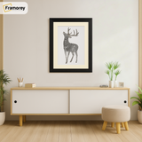 Thin Ash Black Picture Frame With Ivory Mount