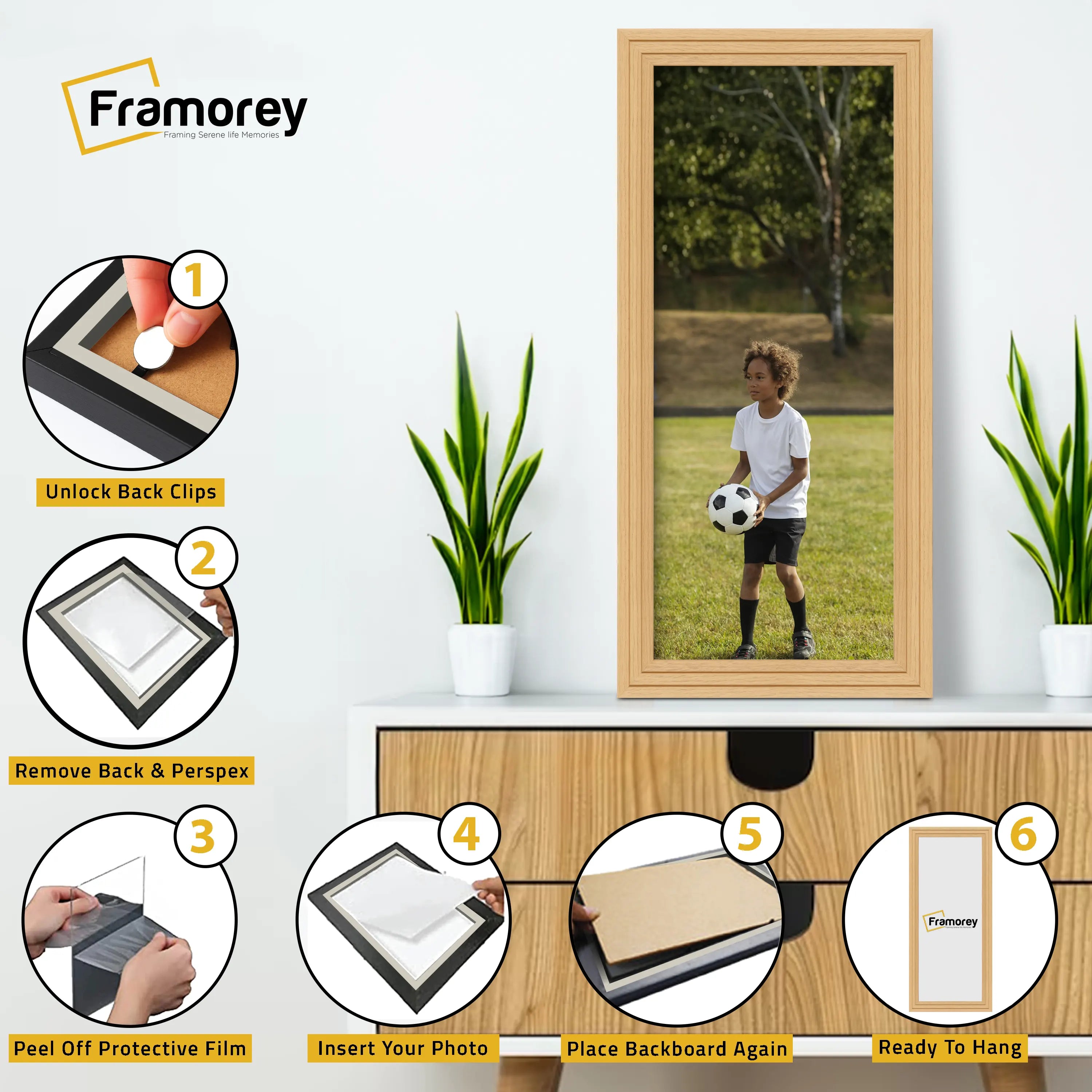Panoramic Step Style Oak Picture Frame Wall Art Poster Frame