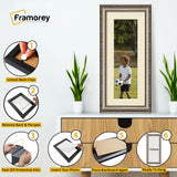 Panoramic Gun Metal Picture Frame Shabby Wall Frames With Ivory Mount