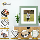 Square Size Green Picture Frame With White Mount