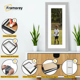 Panoramic Step Style Grey Photo Frame With White Mount