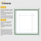 Square Size Thin Matt Green Picture Frames With White Mount