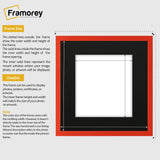 Square Size Red Thin Matt Picture Frames With Black Mount
