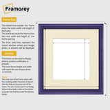 Antique Style Square Purple Picture Frame Wall Art Photo Frame With Ivory Mount