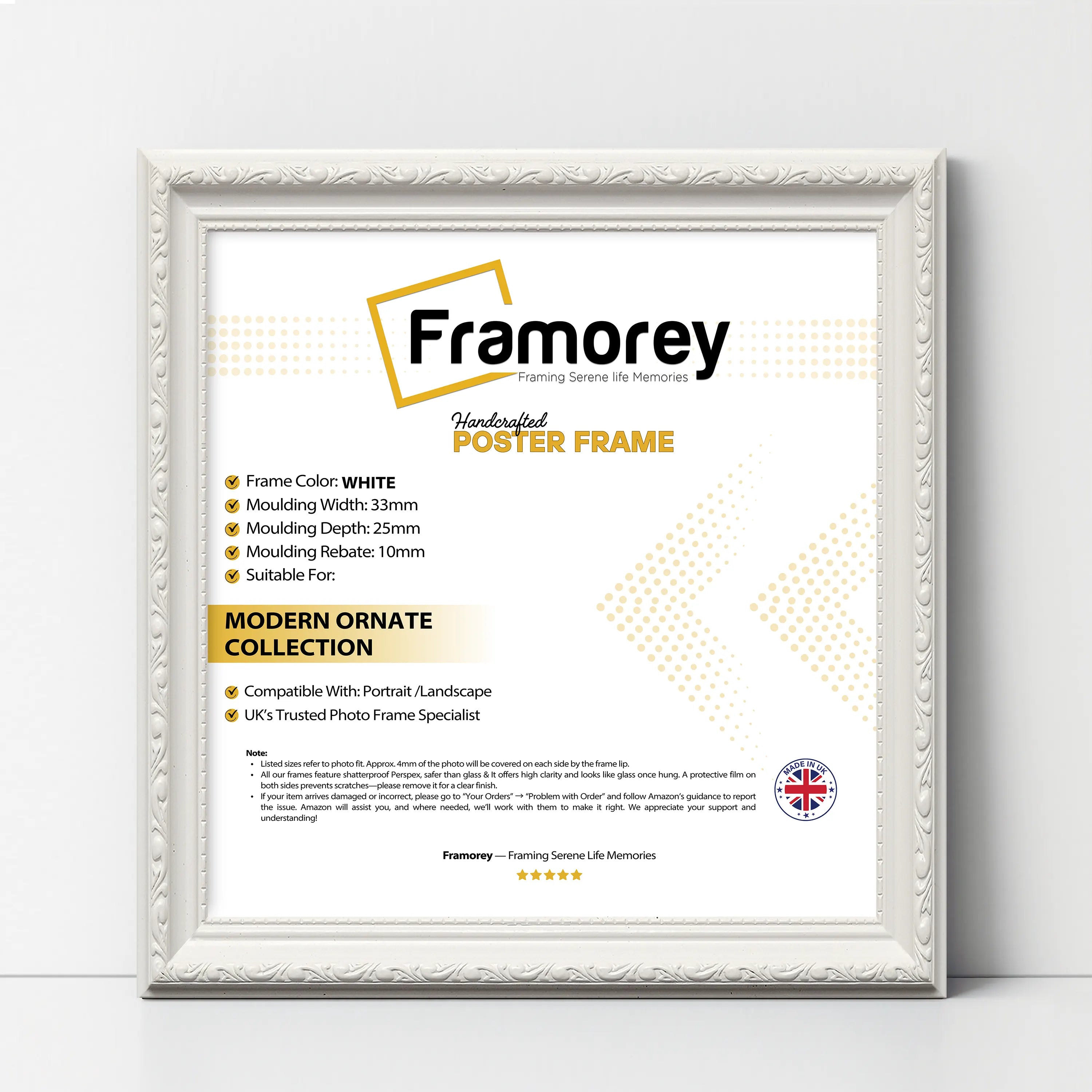 Square Size White Shabby Picture Frame Photo Frames