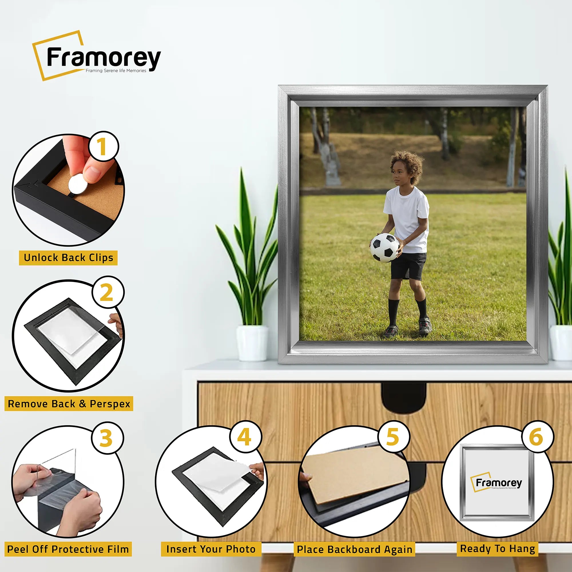 Square Size Silver Oslo Photo Frames Wall Art Poster Frames