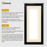 Panorama Style Black Oslo Picture Frames With Ivory Mount