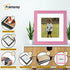 Square Size Pink Picture Frame With White Mount
