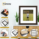 Square Size Walnut Oslo Photo Frames Wall Art Frames With White Mount