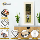 Panoramic Step Style White Photo Frame With Ivory  Mount