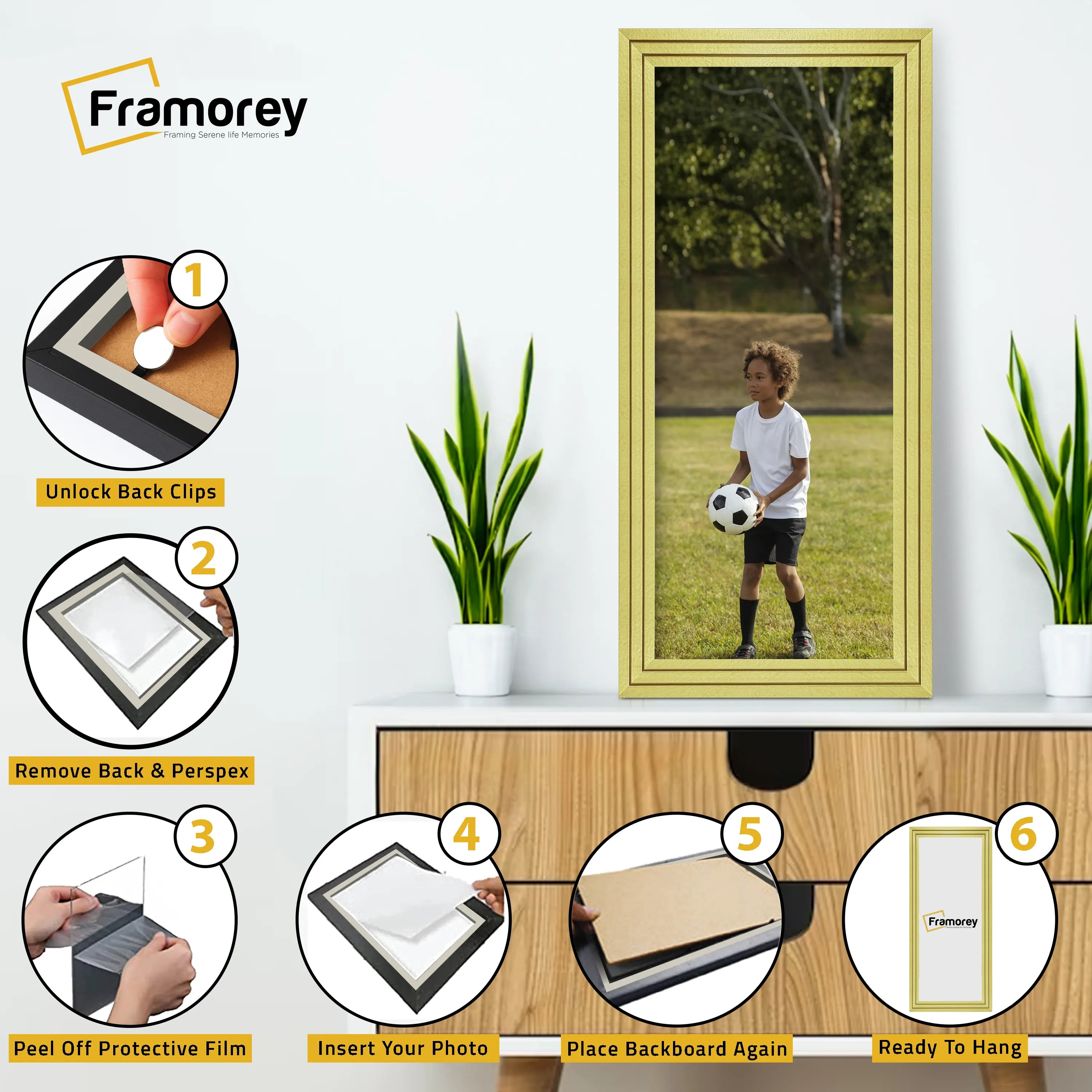Panoramic Step Style Gold Picture Frame Wall Art Poster Frame