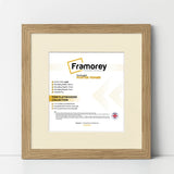 Flat Square Oak Picture Frame Wall Art Poster Frame With Ivory Mount