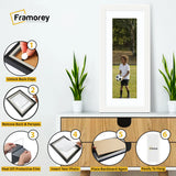 Panoramic Step Style White Photo Frame With White Mount